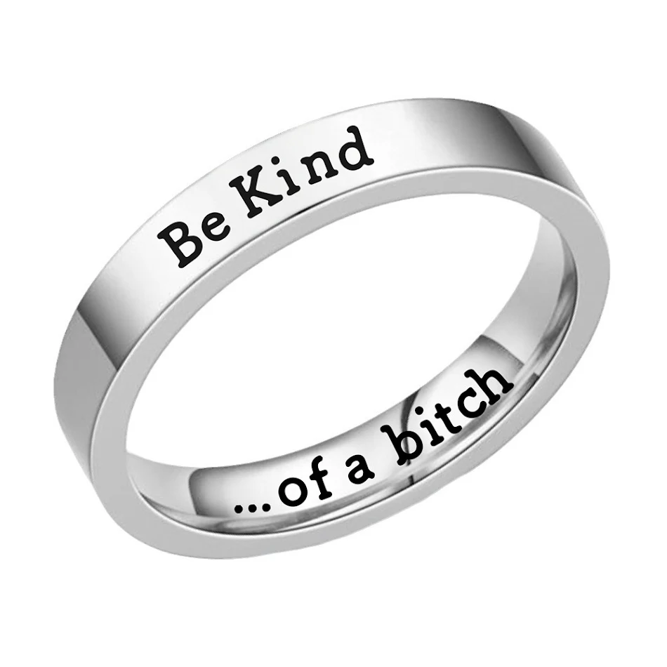 Bague BeKind en acier titane pour couples, style européen et américain, ornement moderne et durable, symbole d'amour et d'union.