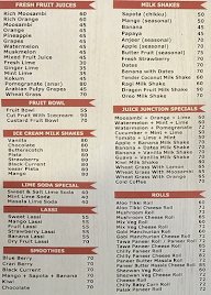 Juice Junction menu 1