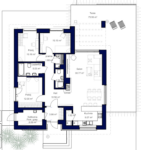 Domidea 1 w3 - Rzut parteru