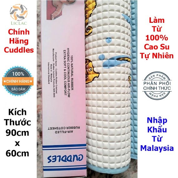 Tấm Lót Cao Su Chống Thấm Cho Bé Cuddles ( 60X90Cm ) Loại Tốt Đạt Chuẩn Chất Lượng - Nệm Cao Su - Nệm Nước