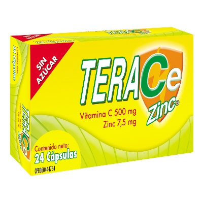 Vitamina C + Zinc 500mg/7.5mg Teracezinc Laboratorios Farma Caja x 24 Cápsulas    