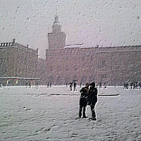 nevicata in piazza grande  di 