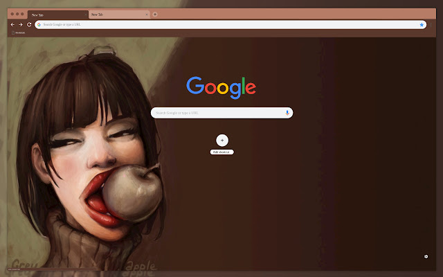 Girl eating an apple chrome extension