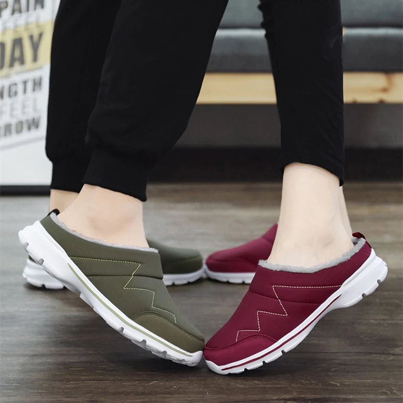 Damen verdickte Samt-Hausschuhe zum Warmhalten. Bequeme, faule Schuhe für gemütliche Wärme in der kalten Jahreszeit.