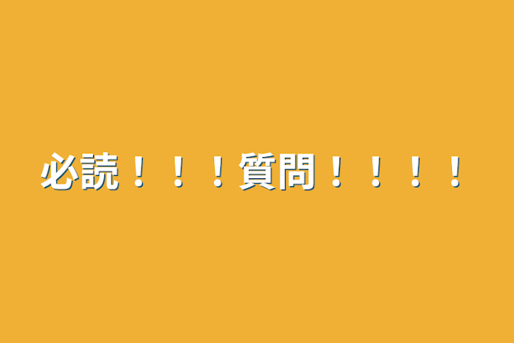 「必読！！！質問！！！！」のメインビジュアル