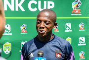 Zakhele Lepasa of TS Galaxy during the TS Galaxy media open day at Panorama Sports Club on April 16, 2019 in Johannesburg, South Africa. 