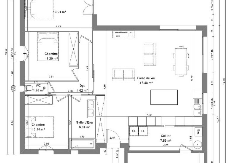  Vente Terrain + Maison - Terrain : 807m² - Maison : 110m² à Chançay (37210) 