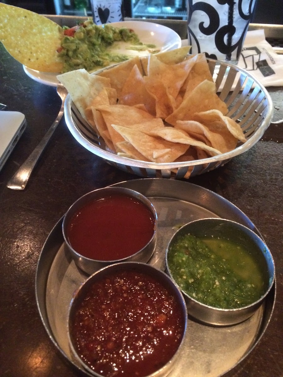 Guacamole chips and salsa.