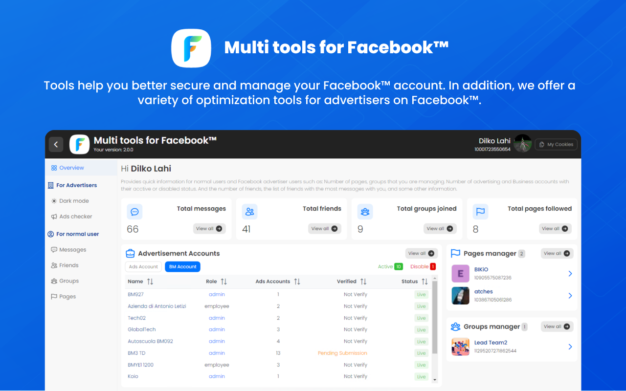 Multi tools for Facebook™ Preview image 2