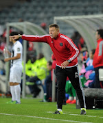 Orlando Pirayes coach Eric Tinkler during the CAF Confederation Cup match between Orlando Pirates and CS Sfaxien at Orlando Stadium on August 08, 2015 in Soweto, South Africa.