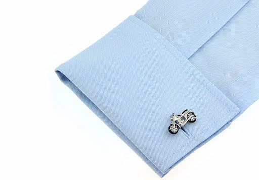 Title 1, French Cufflinks Motorcycle Black Paint. Stylis...