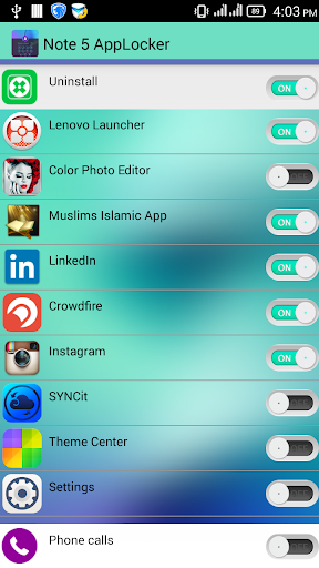 Note 5 App Lock Theme