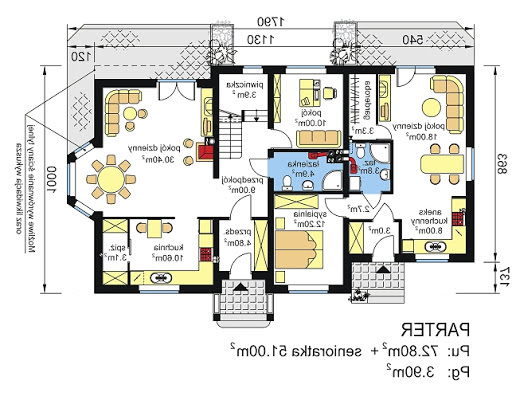 BS-12 dwulokalowy - Rzut parteru