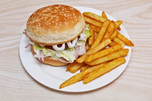 Chicken Burger With Free Fries