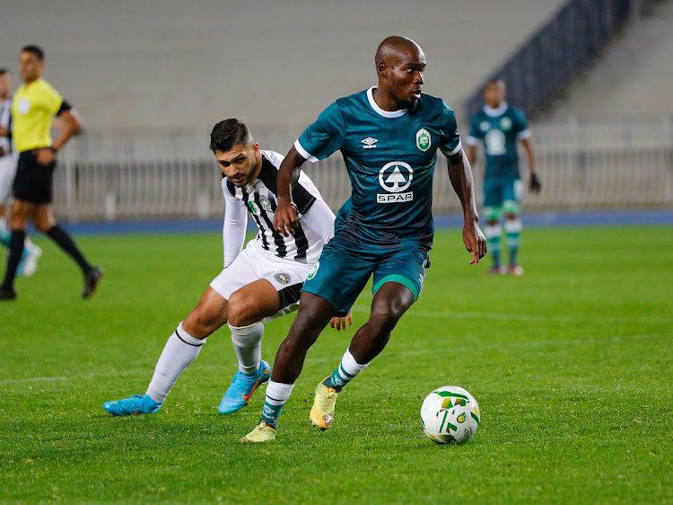 Tercious Malepe of Amazulu controls possession during the CAF Champions League 2021/22 football match between ES Setif and Amazulu held at the 5 July Stadium in Algiers.