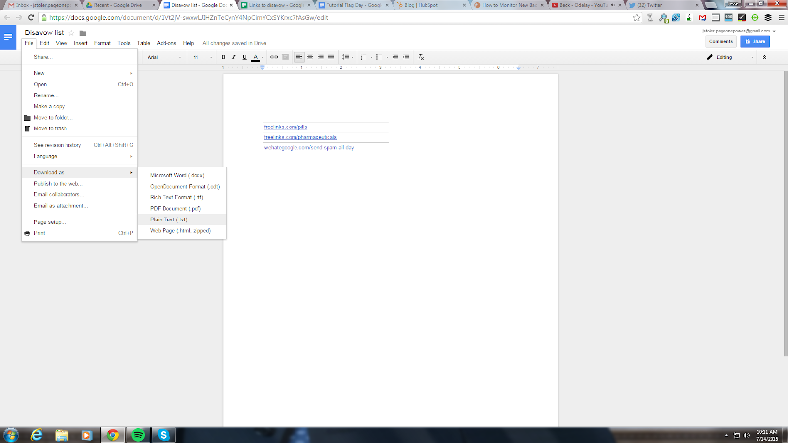 Google Docs Screenshot