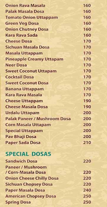 Utsav hotel menu 