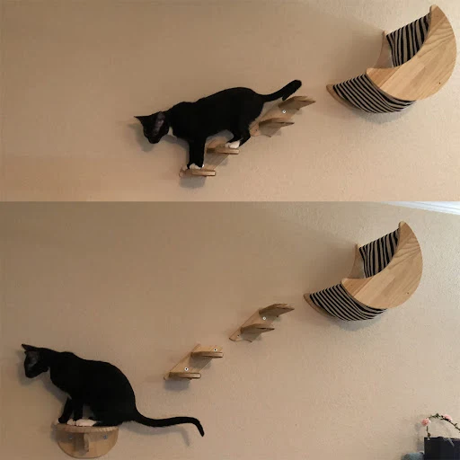 Wall-mounted Cat Climb Multiple Hammock Combination Cat Pedal Sisal Cat Scratching Post DIY Combination Wooden Cat Furni