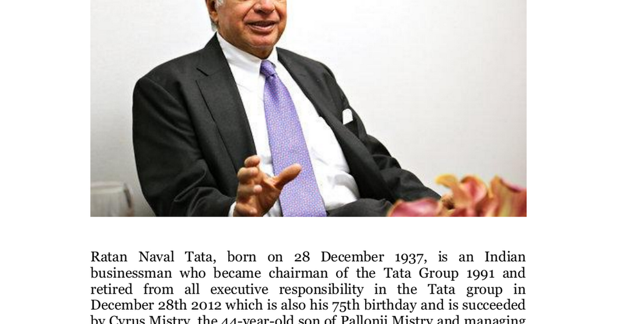 Ratan Tata Biography  - Google Drive