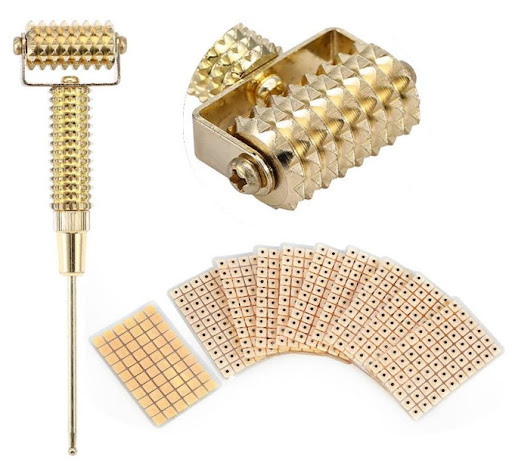 Title 6, Face-rolled spring ear needle for effective acu...