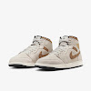 air jordan 1 mid se light all wood brown/white/light british tan/metallic gold