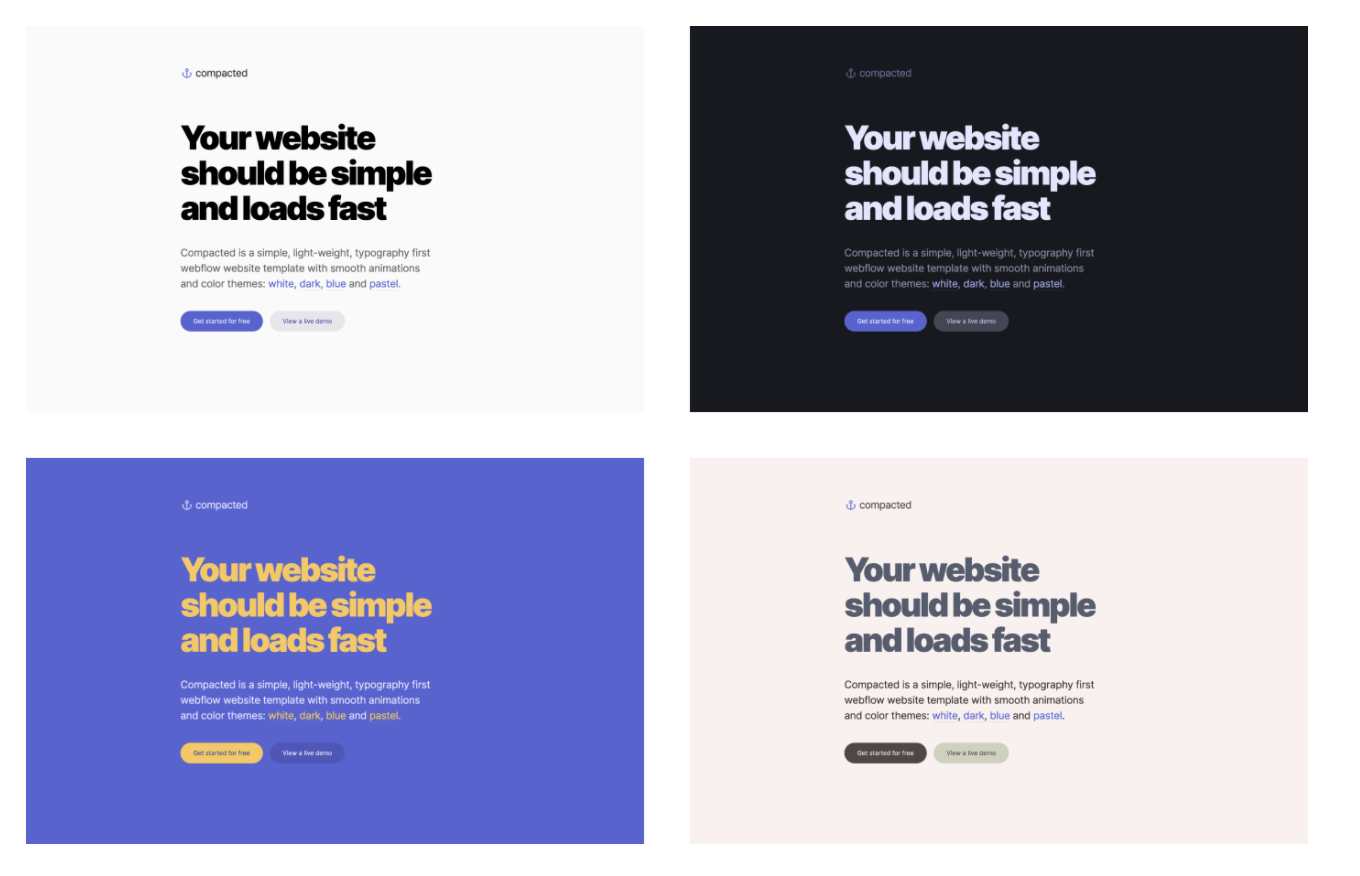 Webflow landing page template