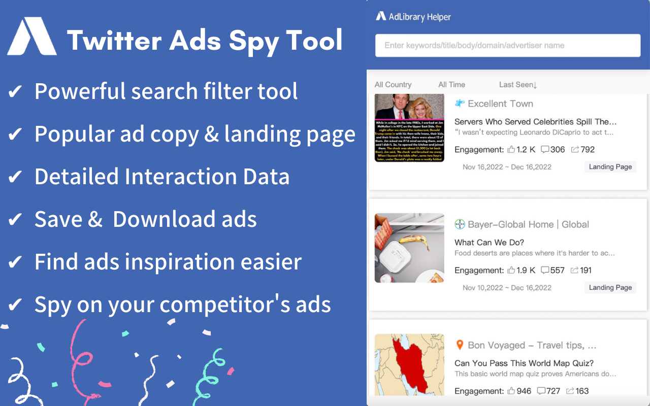 Ad Library - Twitter Ads Spy Tool Preview image 1