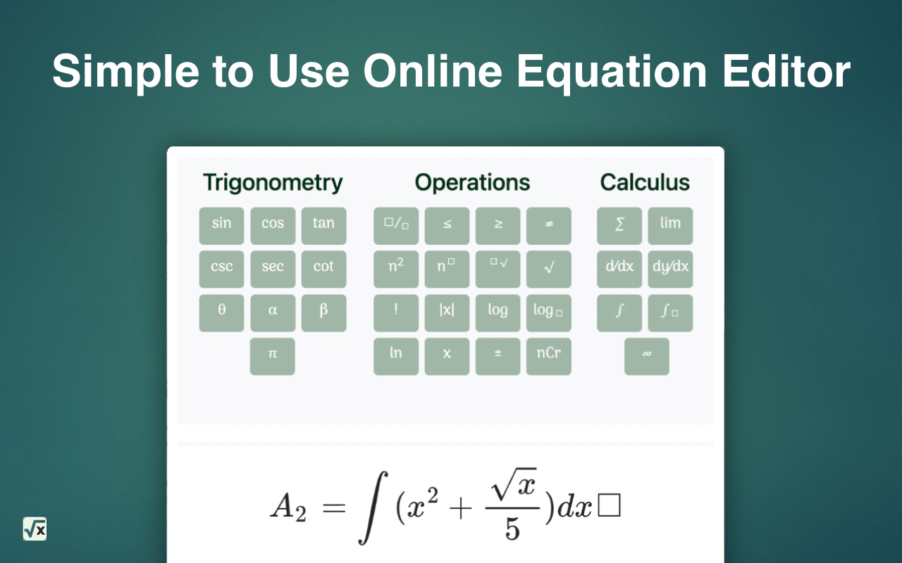 MATH Keys - Equation & Formula Editor Preview image 4