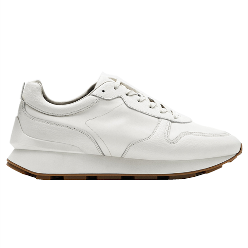 Title 6, Top Layer Leather Mens Flat Round Toe White Sh...