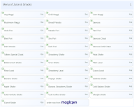 Juice & Snacks menu 1