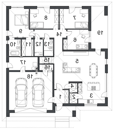 Pewny D65 - Rzut parteru