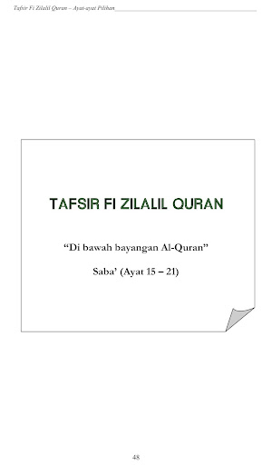 Zilal Ayat Pilihan - Tafsir Fi Zilalil Quran Qutb