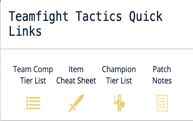 Teamfight Tactics Quick Links chrome extension