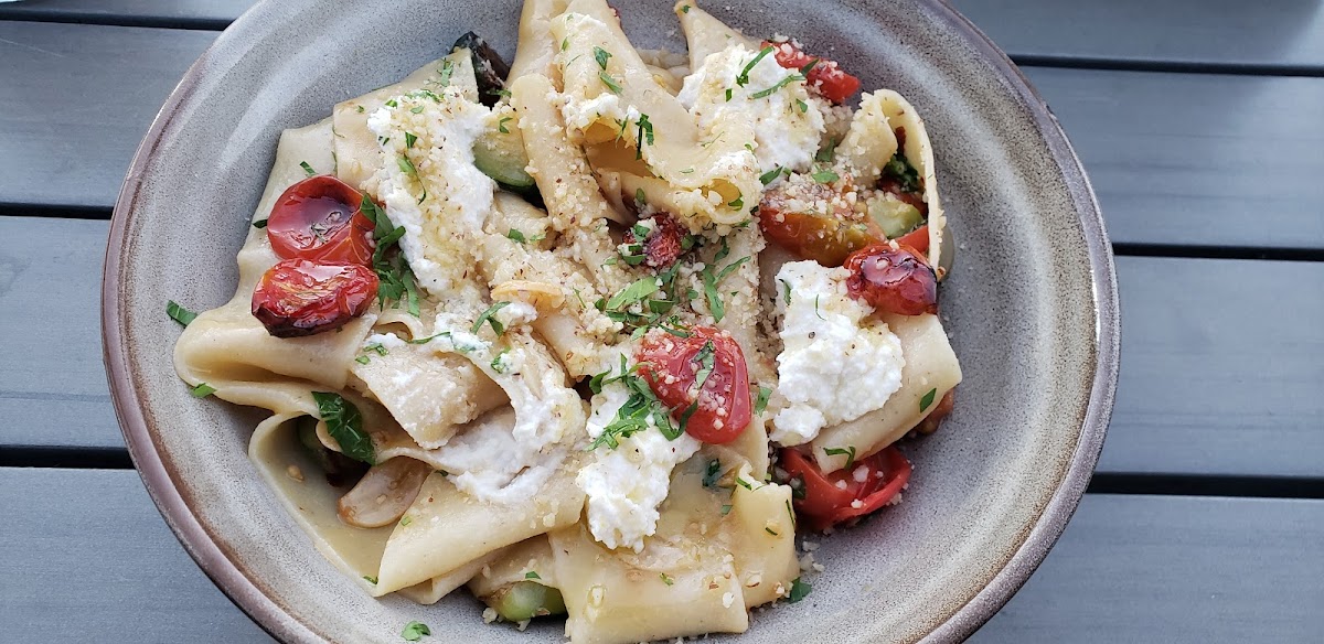 Pappardelle pasta w/ dairy-free ricotta, brazil nut parmesan