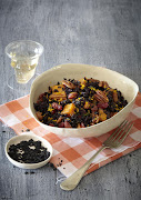 <p><b>Butternut & pecan black rice pilaf</p></b>
<p>A good-for-you vegetarian dish of black rice studded with jewel-like chunks of roasted butternut and crimson raisins.</p>