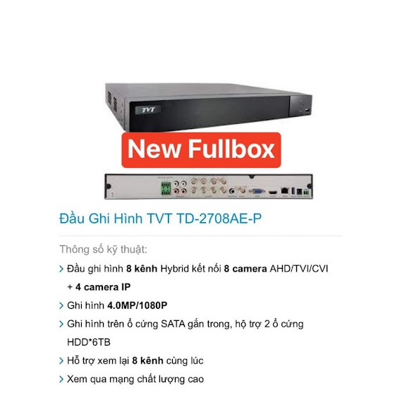 Thanh Lý New Fullbox Đầu Ghi Hình 8 16 Kênh 5Mp Hybid Kết Nối 8 16 Camera Ahd/Tvi/Cvi + 4 Camera Ip