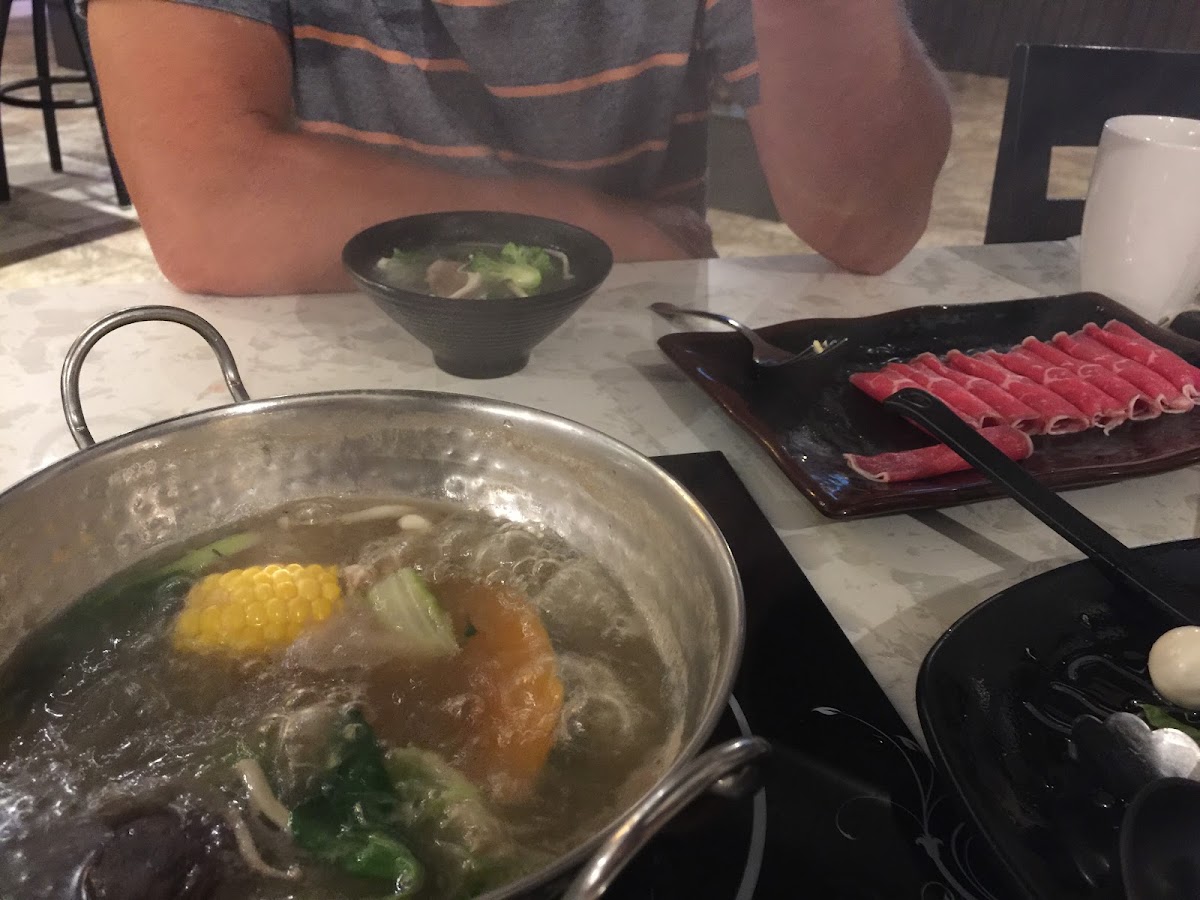 Hot pot. You cook it right at the table.