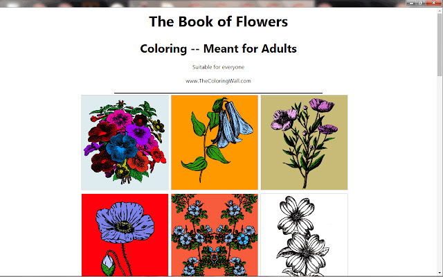 The Book of Flowers: Adult Coloring App chrome extension