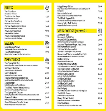 Happy Thai Express menu 