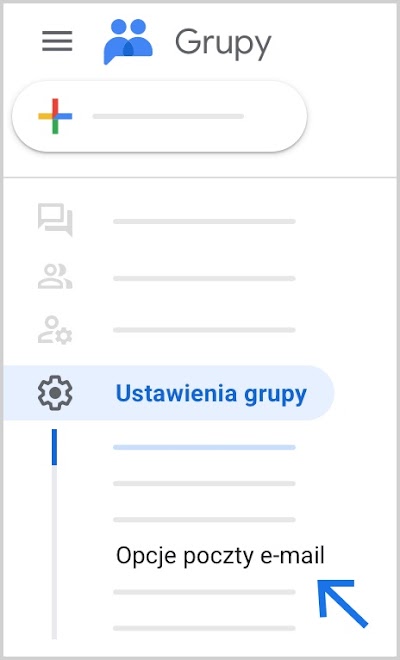 Opcje poczty e-mail znajdują się w lewym dolnym rogu.