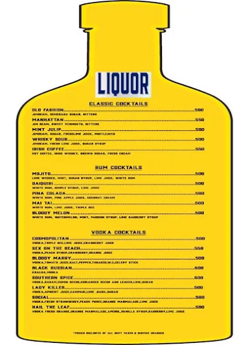 6th Avenue menu 