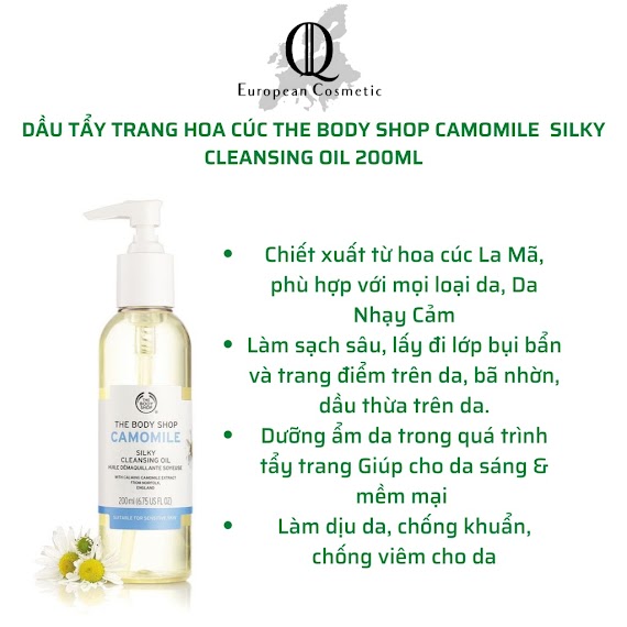 Dầu Tẩy Trang The Body Shop Cammomlile Silky Cleansing Oil 200Ml