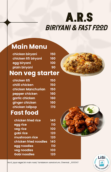 Hyderabad Biriyani & Fast Food menu 