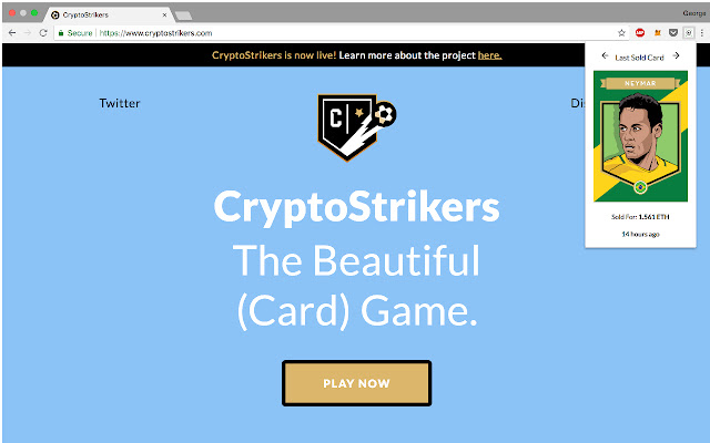 Cryptostrikers Last Sold Cards chrome extension