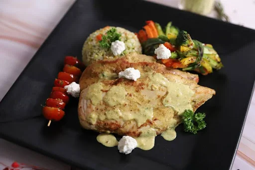 Grilled Chicken Dijinaise With Cauliflower Pilaf