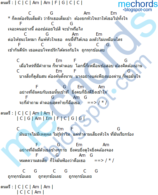 คอร์ดเพลง-ถูกทุกข้อเลย-Labanoon