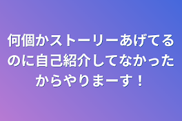 何個かストーリーあげてるのに自己紹介してなかったからやりまーす！