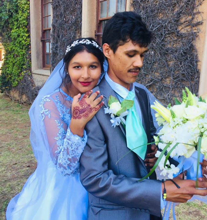 Zaakiya Achmat and Ridhaa Ryklief, the newlywed couple who popped into a supermarket during the wedding at the weekend.