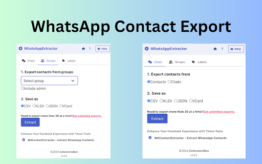 WhatsApp Contacts Extractor - WAContactSaver