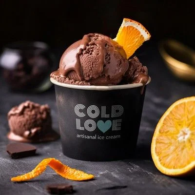 Dark Chocolate And Orange Ice Cream [1 Cup, 120 Ml]